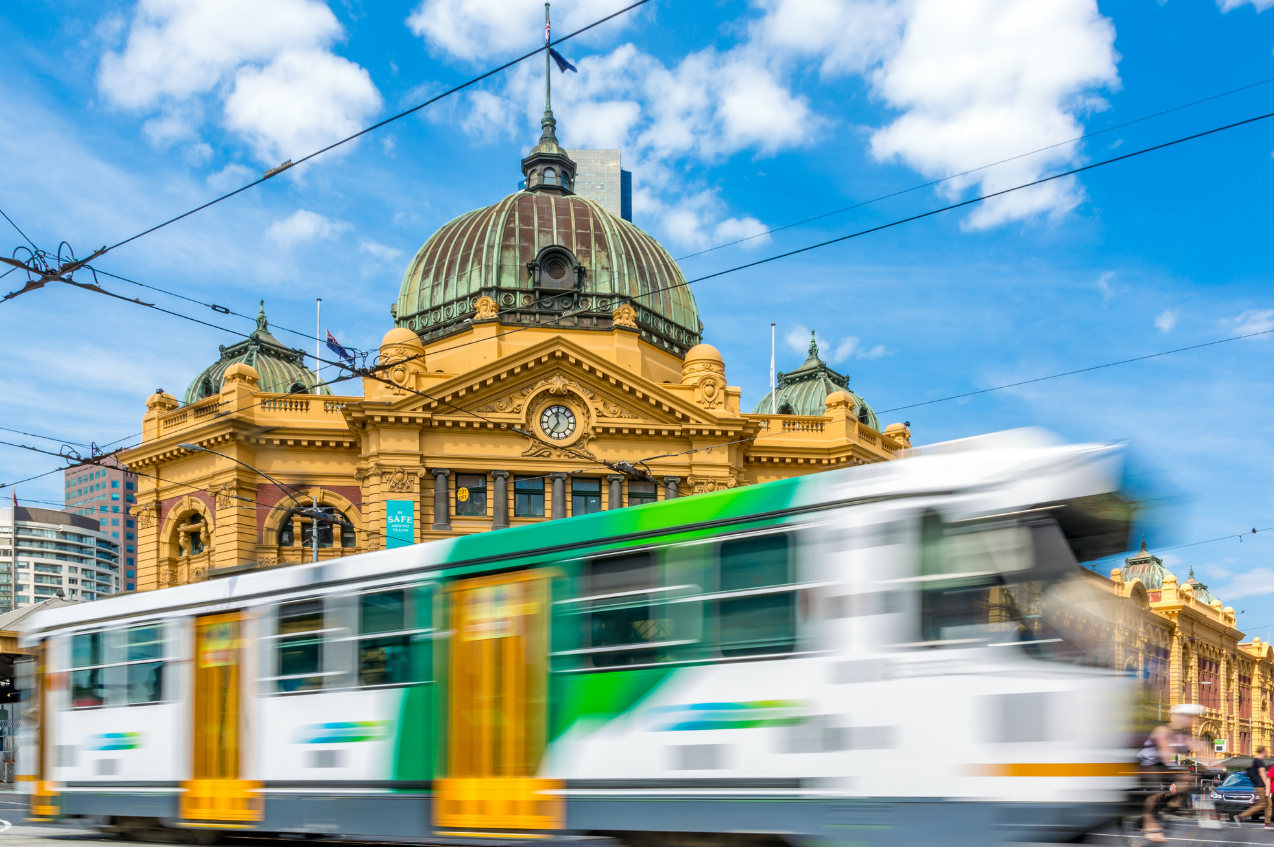 Yarra Trams — Melbourne tram on city street